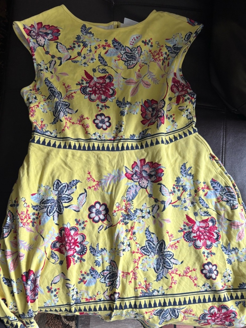 Yellow Floral Fit-and-Flare Dress